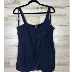 Rachel Rachel Roy womens size Large navy blue boho criss cross tank blouse light